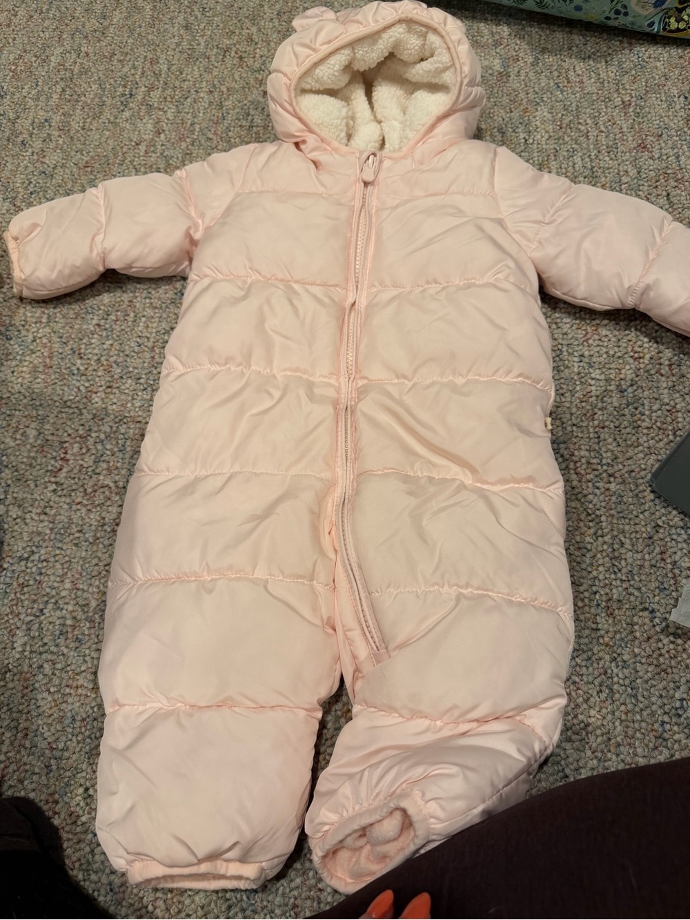 GAP Baby Pink Sherpa-Lined Hooded Bunting